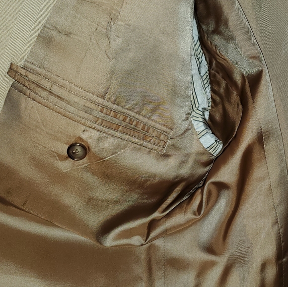 Brooks Brothers Golden Fleece Jacket Custom Tailored Beige 2-button 2006 21" - Picture 6 of 10